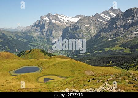 The Wetterhorn seen from Männlichen. Stock Photo