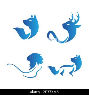 Creative abstract logo set vector Stock Vector
