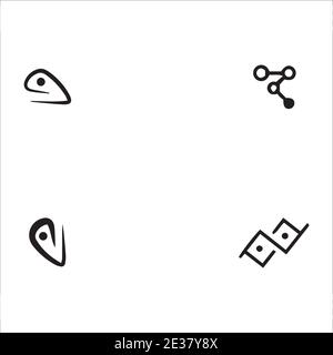 Abstract minimalist logo icon vector collection Stock Vector