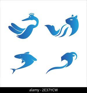 Creative abstract logo set vector Stock Vector