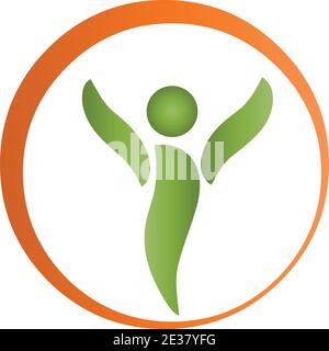 Person, massage, orthopedist, chiropractor, logo Stock Vector