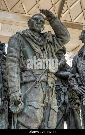 Detail of Royal Air Force Bomber Command Memorial in Green Park, London. Stock Photo