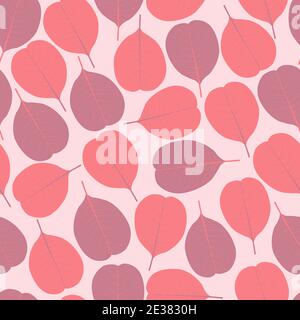 Elegant modern seamless floral ditsy pattern design of exotic autumn color leaves. Artistic repeating vector foliage background for textile Stock Vector