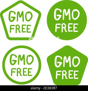 gmo free product icon, isolated vector set Stock Vector