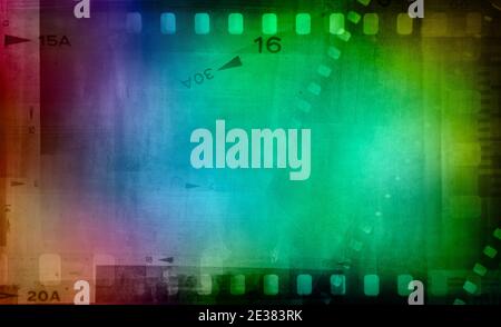 Colorful film negative frames background Stock Photo