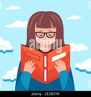 Vector cartoon illustration of Human Hands holding book. Educational concept. Stock Vector