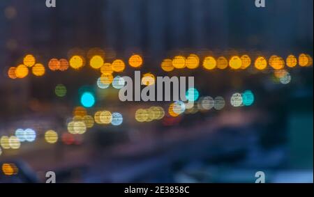 Multicolored lanterns in the night landscape in St. Petersburg. Stock Photo