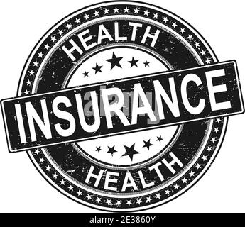 Health insurance grunge rubber stamp on white background, vector illustration Stock Vector