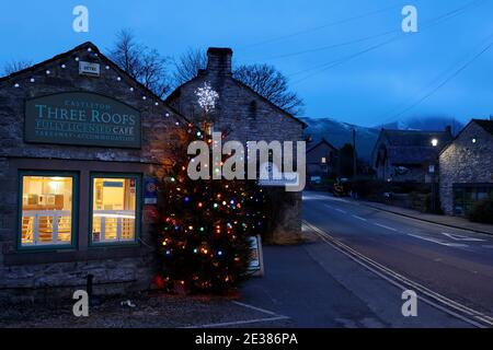 Castleton in the Peak District Derbyshire at Christmas 2020 Stock Photo