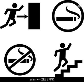 Public spaces signals fill icon set. Transparent background. Isolated on white background. Vector format. Stock Vector