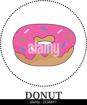 Abstract realistic donut on white background - Vector illustration Stock Vector