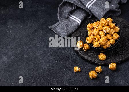 Salted caramel popcorn in bowl