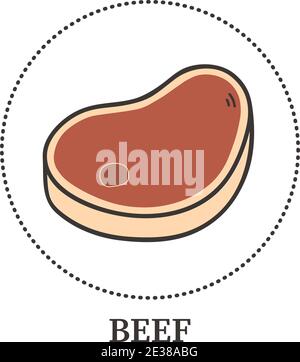 Fresh beef steak on white background - Vector illustration Stock Vector