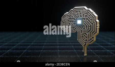 Artificial Intelligence Innovation Technology. Futuristic Internet Of Things. Self Aware, Autonomous Self Driving, Driverless Technology Stock Photo