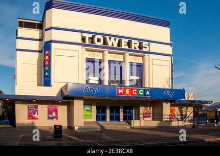 The old Towers Cinema in Hornchurch built in 1935 of Art Deco style and demolished to make way for a Lidl supermarket. Stock Photo