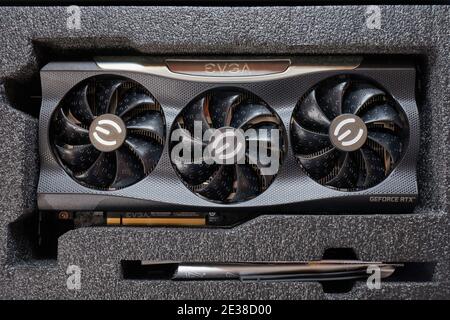 EVGA Geforce RTX 3090 Nvidia GPU display Stock Photo