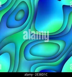 Seamless floating curved cut out paper vivid color Stock Photo