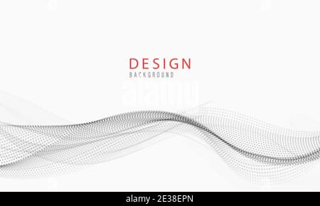 Abstract gray wave background, digital flowing particles .Cyber or technology background.Vector illustration. Stock Vector