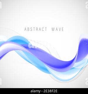Abstract blue and gray wave vector background Blue,gray wave flow Stock Vector