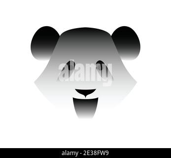 Vector panda in gradient style. Digital art Stock Vector