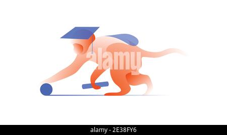 Vector monkey in gradient style. Digital art Stock Vector