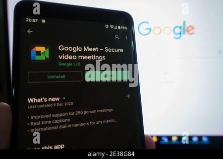 Google meet app Stock Photo