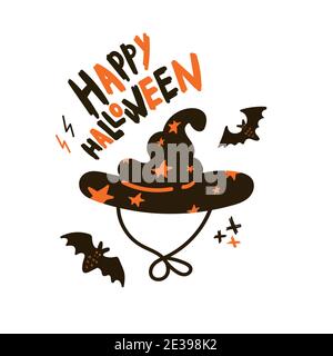 Halloween greeting card.Flat.Vector illustration Stock Vector