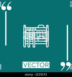 bunk bed vector icon Linear icon. Editable stroked line Stock Vector