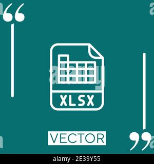 xlsx vector icon Linear icon. Editable stroke line Stock Vector