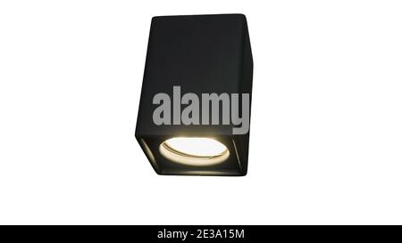 LED ceiling lamp isolated on white background, LED interior lamp. Stock Photo