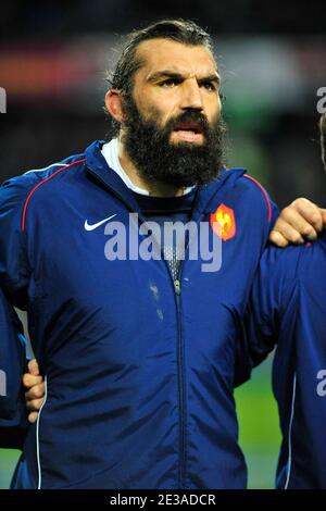 France's Sebastien Chabal during the International Friendly Rugby match, France vs Argentina at La Mosson stadium in Montpellier, France on November 20, 2010. France won 15-9. Photo by Sylvain Thomas/ABACAPRESS.COM Stock Photo