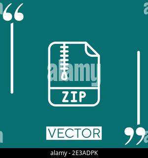 zip Linear icon. Editable stroke line Stock Vector