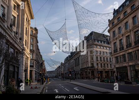 London, UK. 17th Jan, 2021. A general view of Regent street in London, UK on January 17, 2021. Latest Covid-19 lockdown slams UK business owners. Credit: May James/ZUMA Wire/Alamy Live News Stock Photo