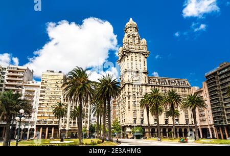 Salvo Palace, a landmark of Montevideo in Uruguay Stock Photo