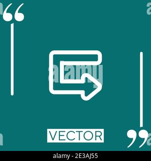 arrow broken outlined angle vector icon Linear icon. Editable stroke line Stock Vector