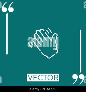 waving hand vector icon Linear icon. Editable stroke line Stock Vector