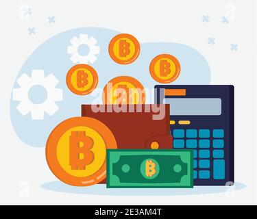 Cryptocurrency exchange concept vector illustration Stock Vector