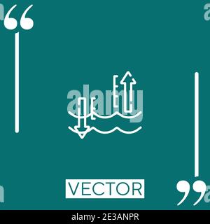 water level vector icon Linear icon. Editable stroked line Stock Vector