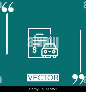 car loan vector icon Linear icon. Editable stroke line Stock Vector