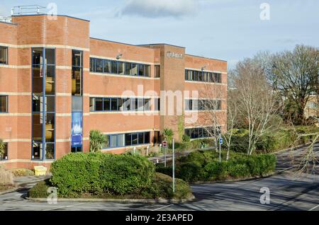 Basingstoke, UK - January 17, 2021:  Headquarters of the golf equipment company TaylorMade in the Viables business district of Basingstoke, Hampshire Stock Photo