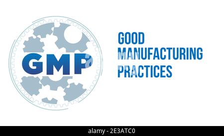 good manufacturing practices GMP. oncept with keywords, letters and icons. presentation or web template vector illustration Stock Vector