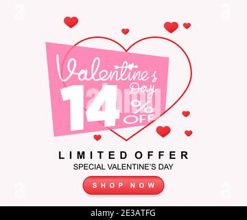 cute hearts for valentine's day promotion banner vector illustration Stock Vector