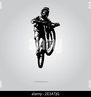 isolated Dirt jump free style MTb bike in white background vector illustration Stock Vector