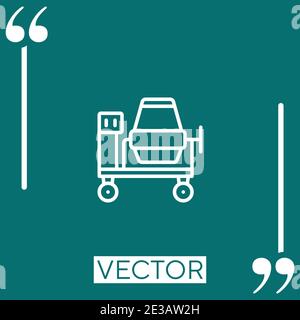 concrete mixer vector icon Linear icon. Editable stroke line Stock Vector