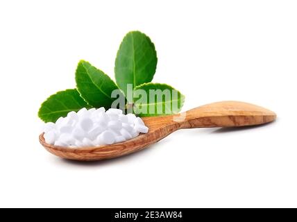 Le sucre de canne, le sucre blanc et le stevia Photo Stock - Alamy
