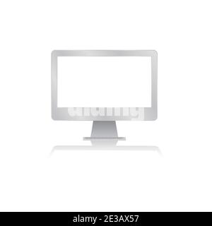 blank screen computer monitor with reflection minimalist modern icon vector illustration Stock Vector