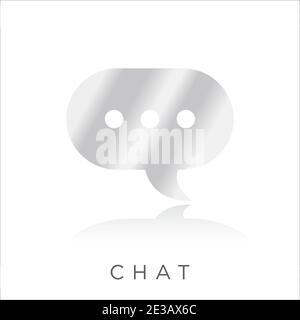 chat bubble shine metal glowing style reflected vector illustration Stock Vector