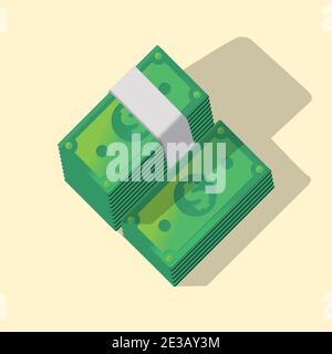 isolated stack money banknotes vector illustration Stock Vector