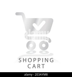 shopping chart check list glowing style metal icon Stock Vector