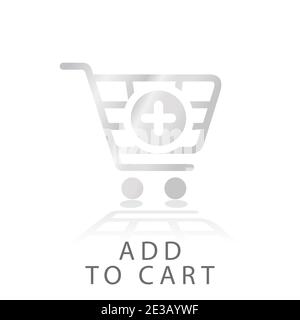 add to cart shiny metal gradation icon vector illustration Stock Vector